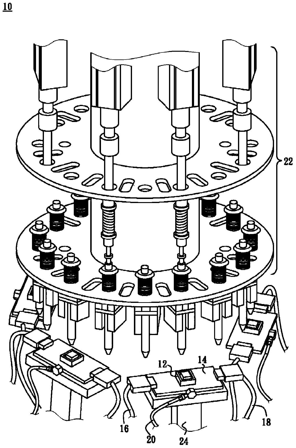 Quick release ic test socket for turret test device