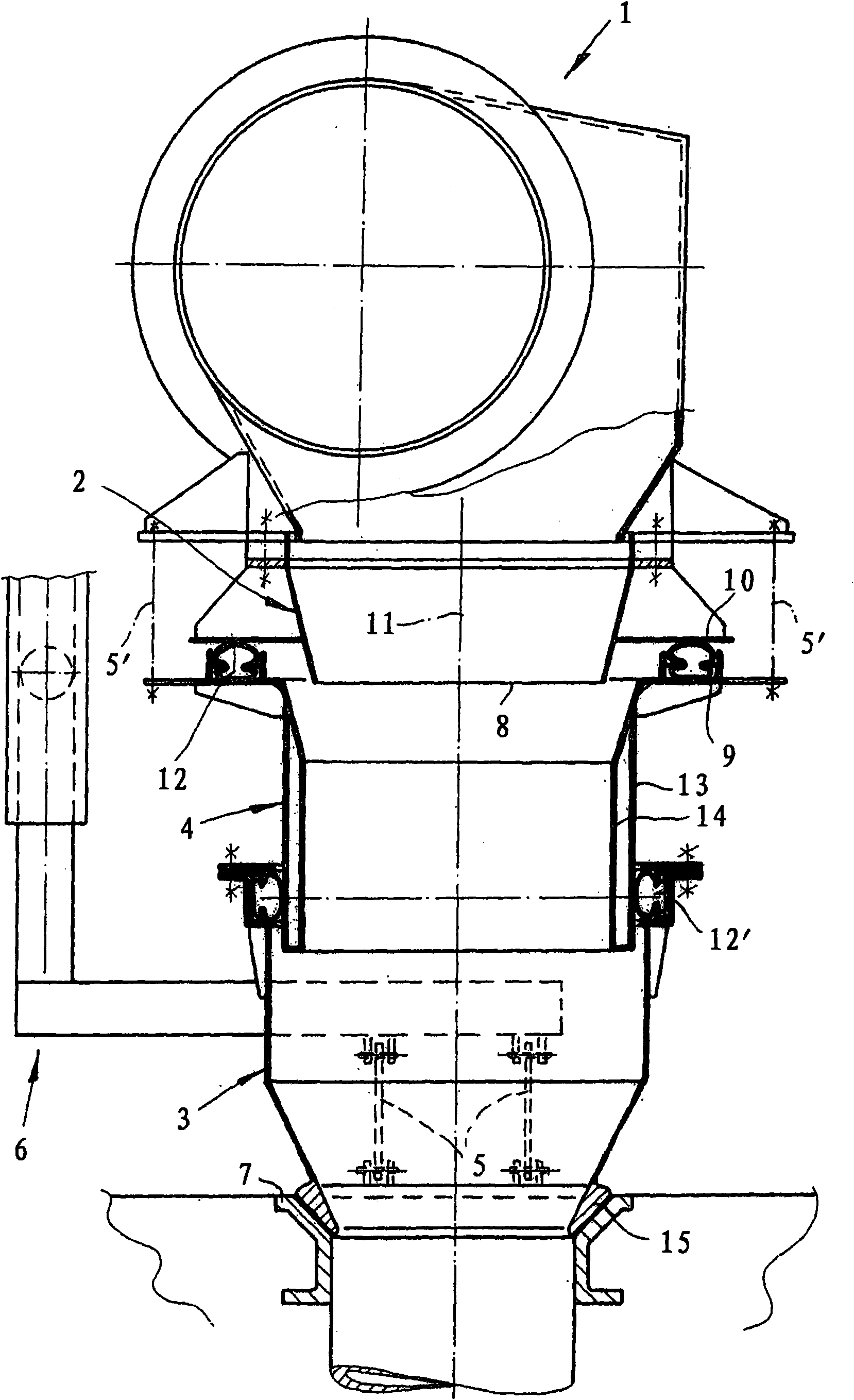 Telescopic chute for charging coke ovens