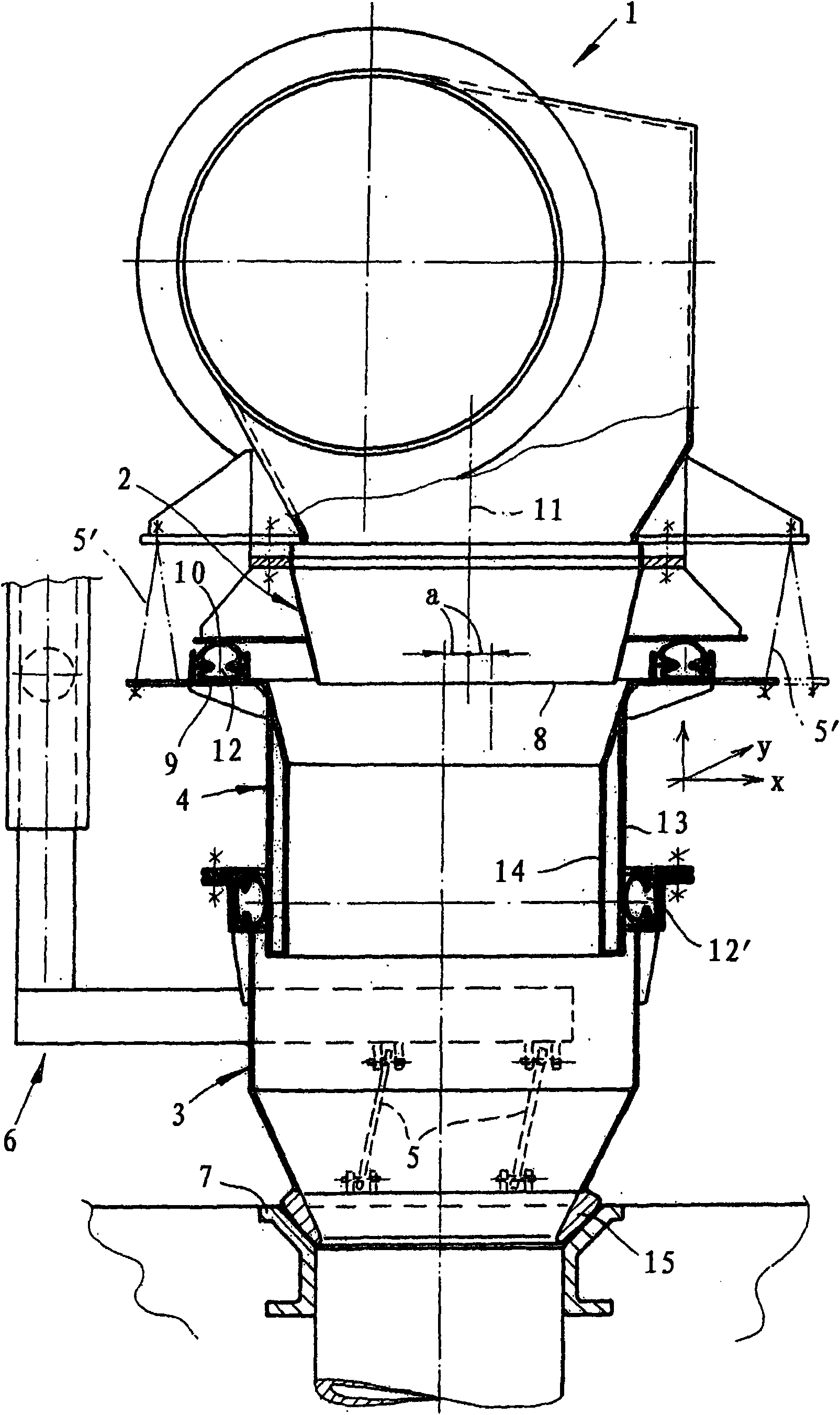 Telescopic chute for charging coke ovens