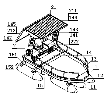 Flat-bottom solar electric boat