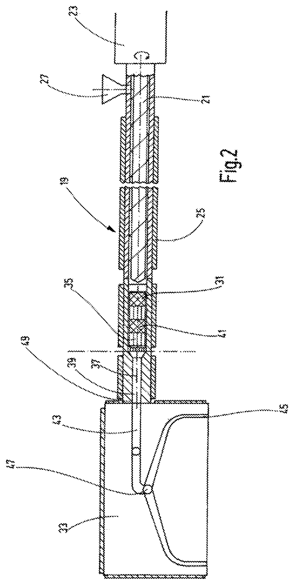 Device for reducing microbiological contaminants of container products