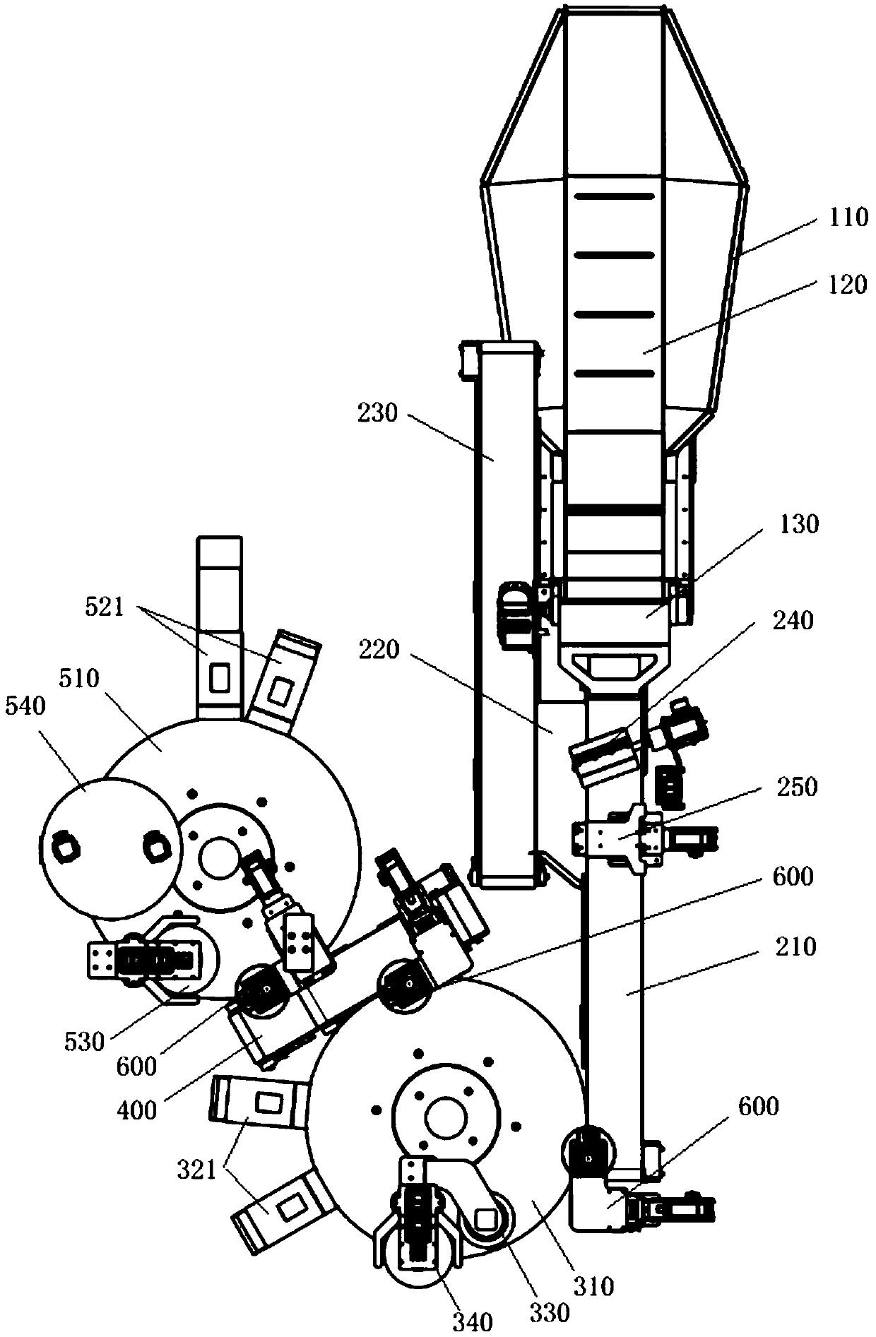 Comprehensive detection device for parts in large amount