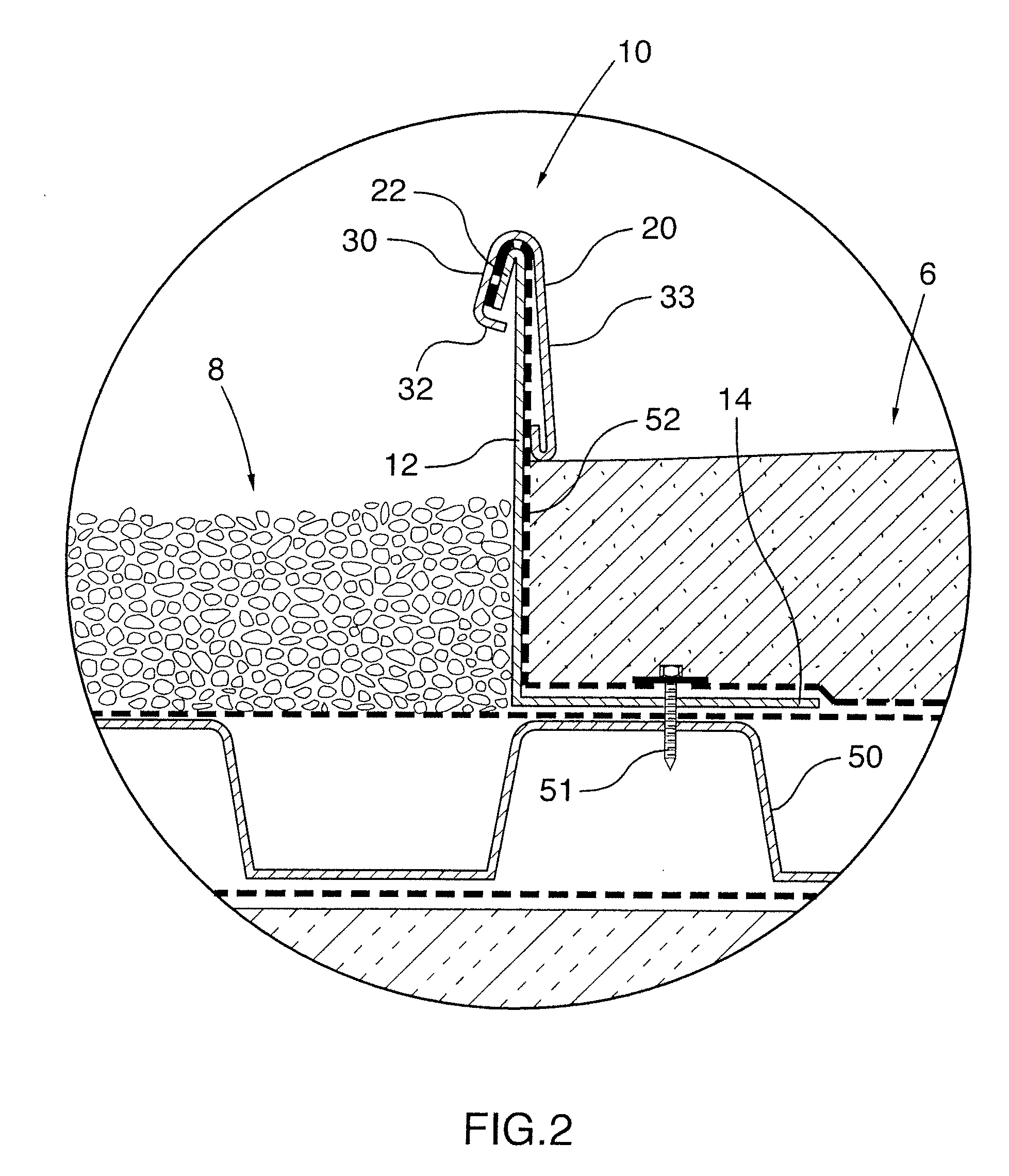 Green roof edging and restraint system