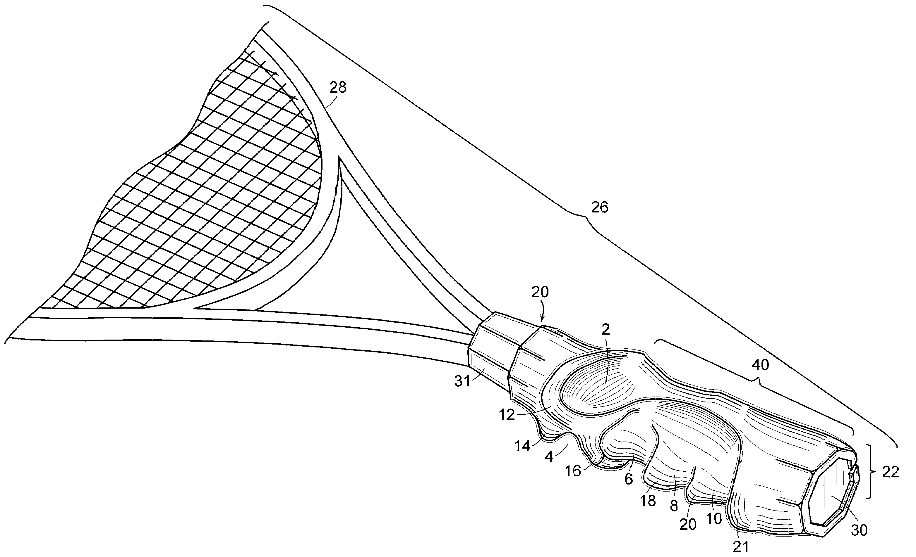 Tennis Training Grip and Methods of Use Thereof