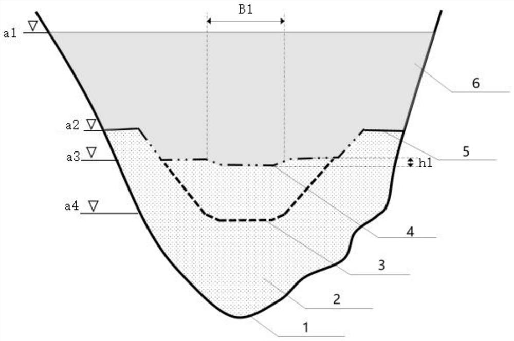 Method for determining flood control high water level of sandy river reservoir based on high-beach high tank