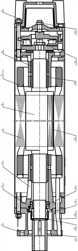 Submersible sand-proof permanent magnet synchronous energy-saving motor