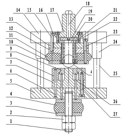 Composite mould for machining parts such as short flanged washers