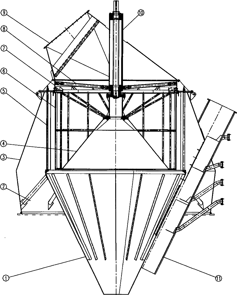 Powder separating machine for cement raw material, clinker and slag vertical type roller mill