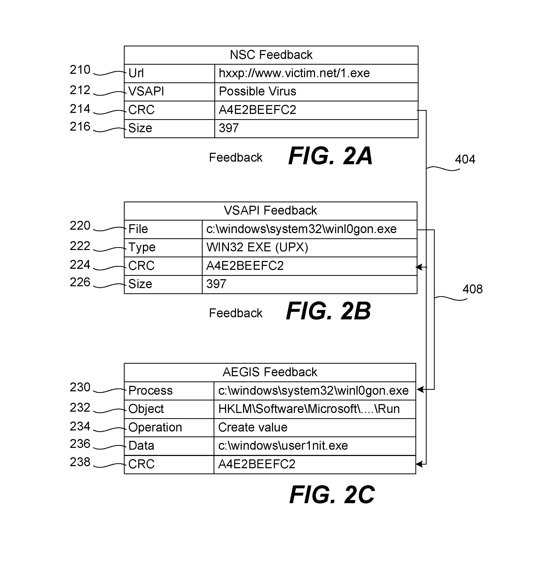 Silent detection of malware and feedback over a network