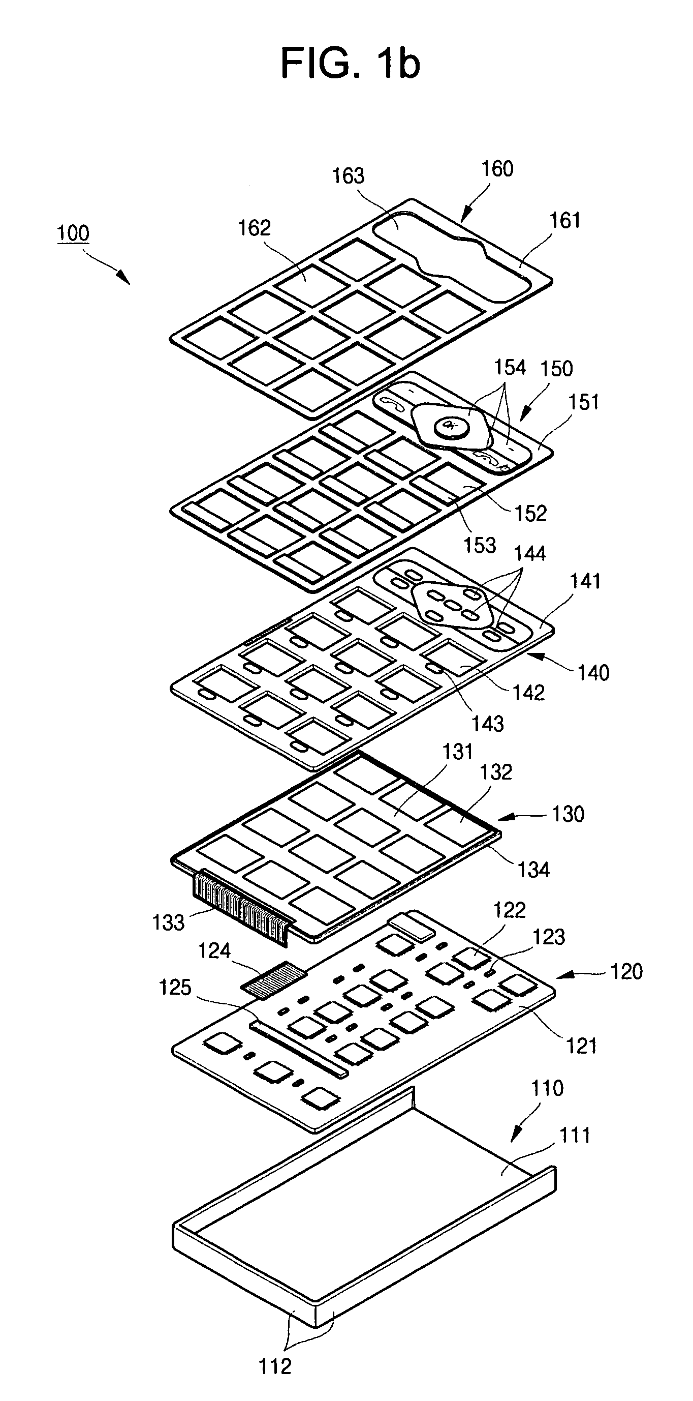 Display for multi-function key pad and electronic device having the same