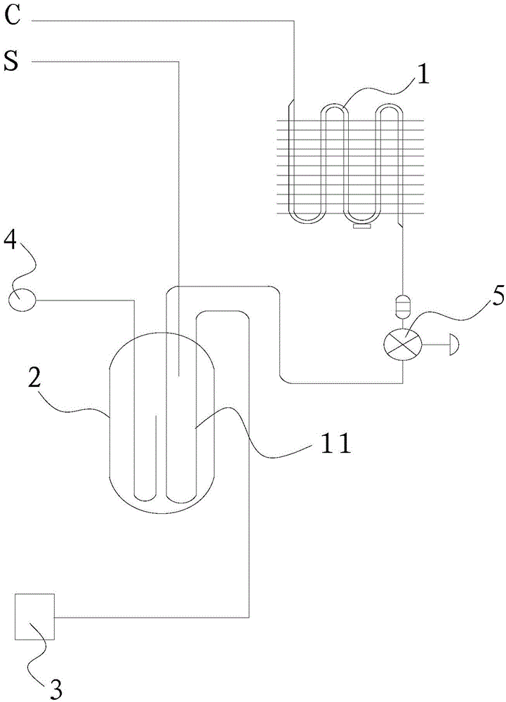 Refrigerant supercooling structure for air-conditioner and central air-conditioner