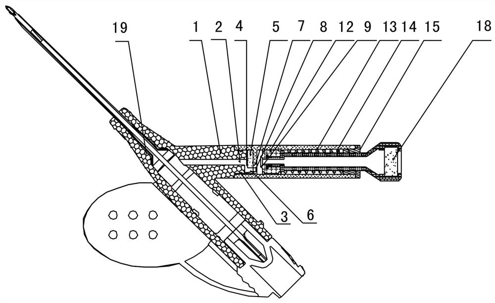 Positive-pressure slow-release automatic sealing device for indwelling needle