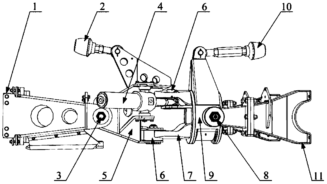 A tracked all-terrain vehicle articulated steering device