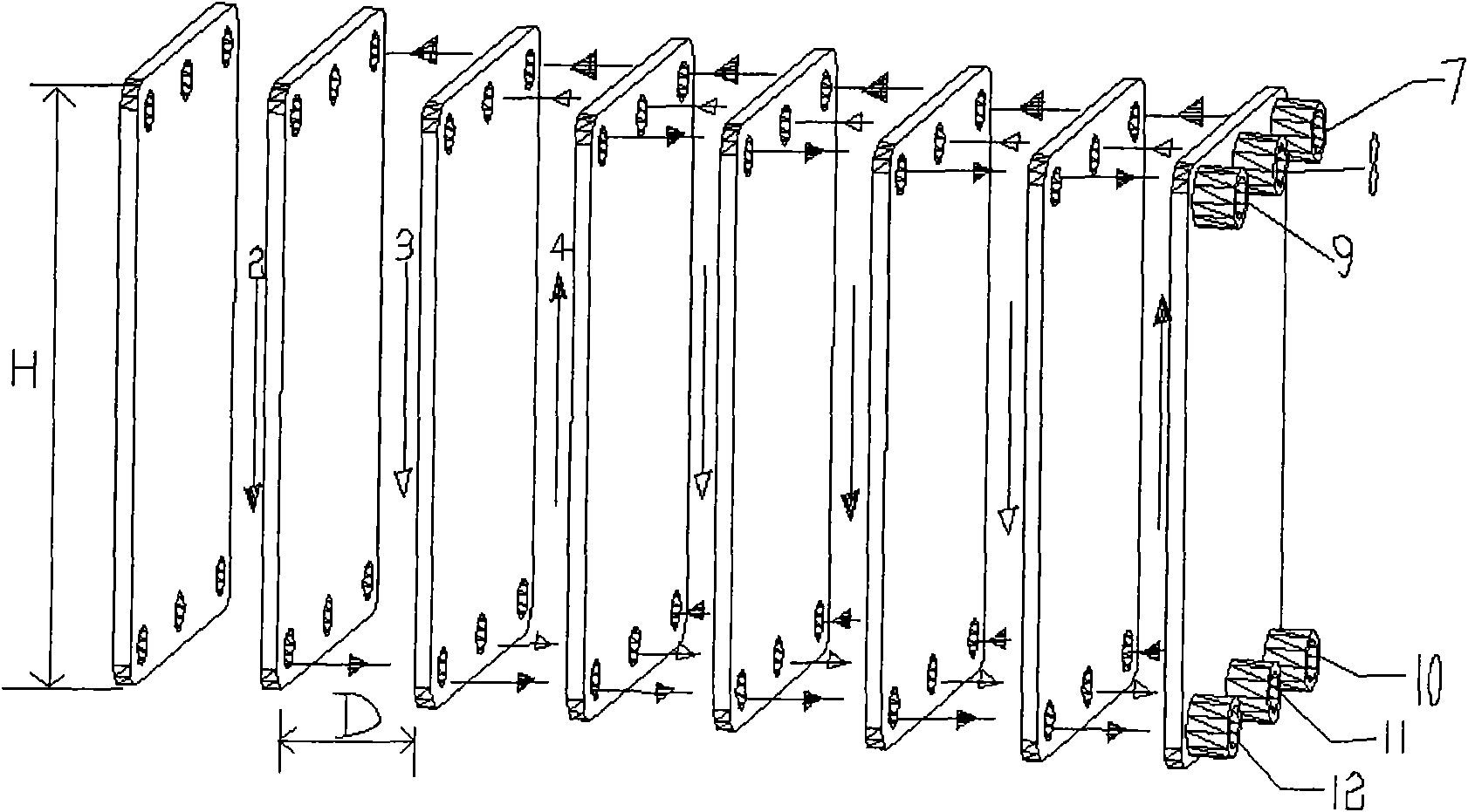 Plate type ice storage trough