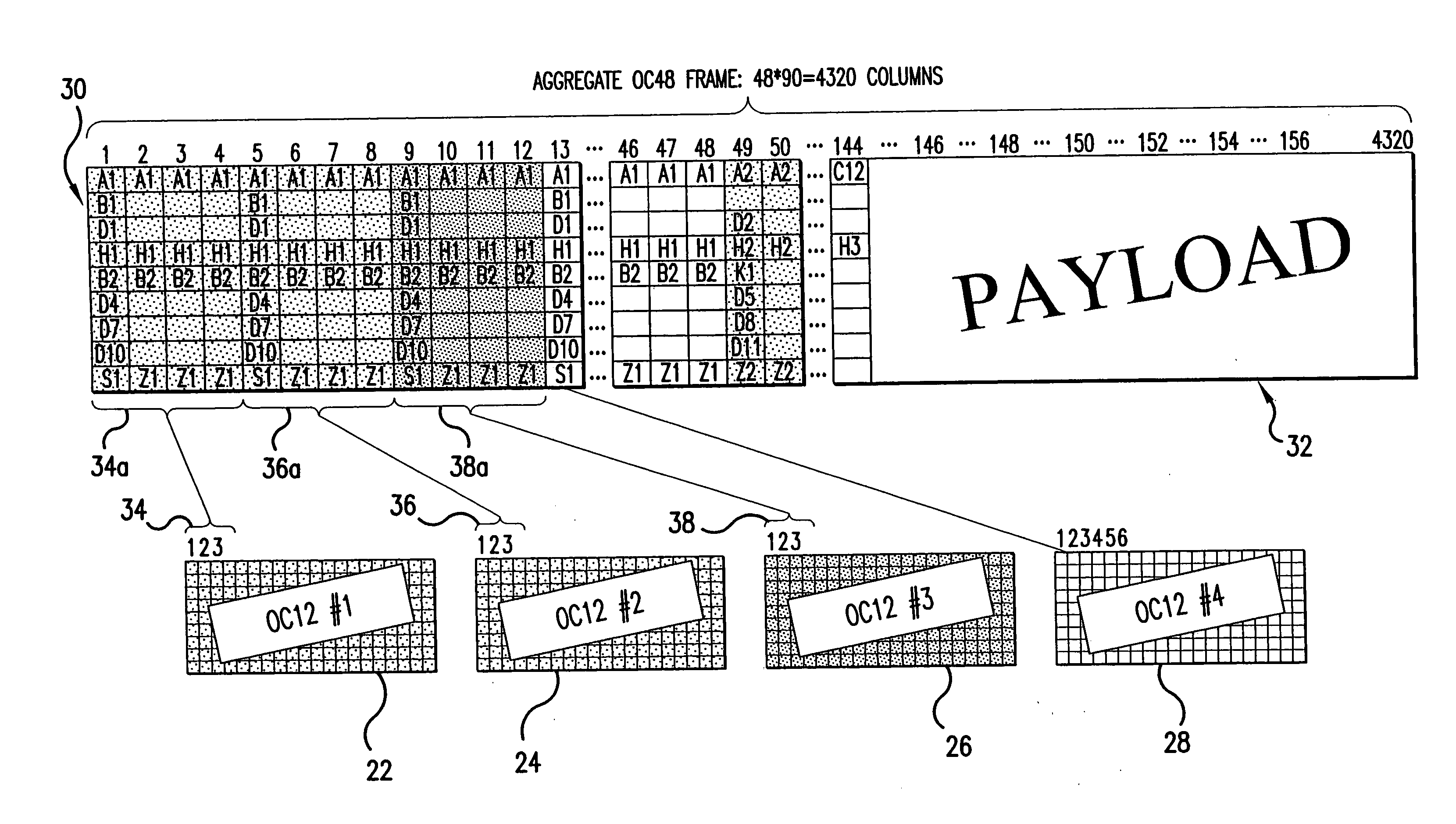 Semi-transparent time division multiplexer/demultiplexer