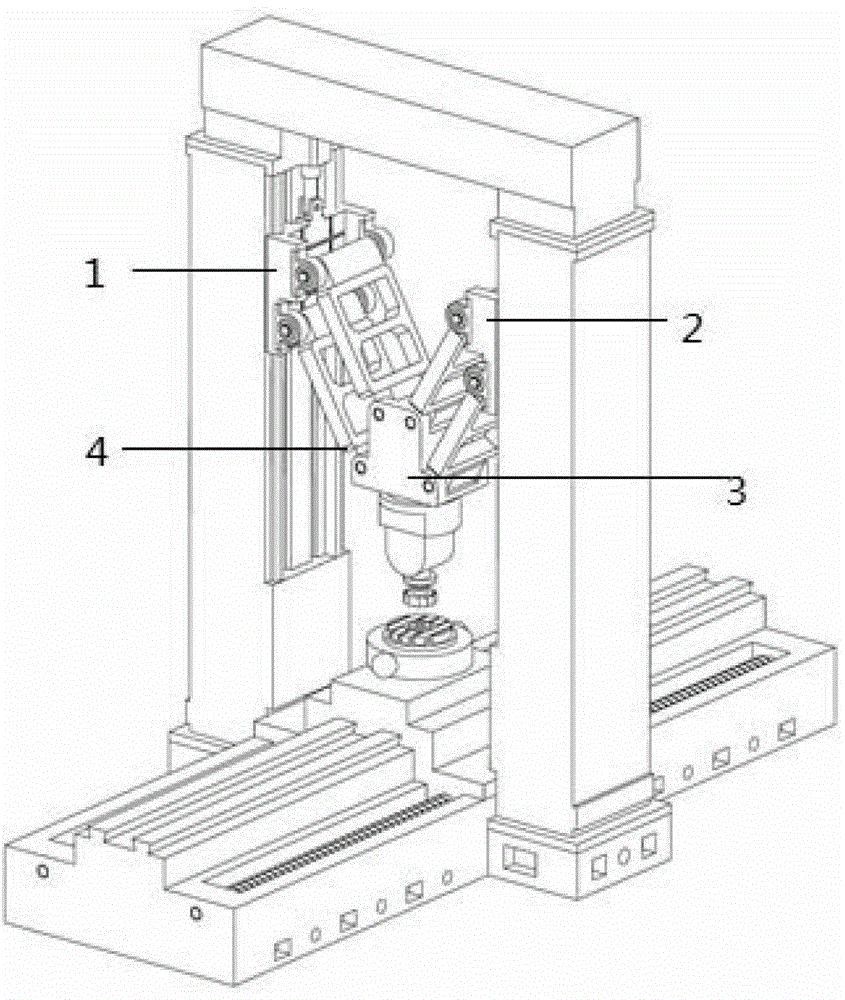 Dual feedforward control system used for heavy parallel machine tool