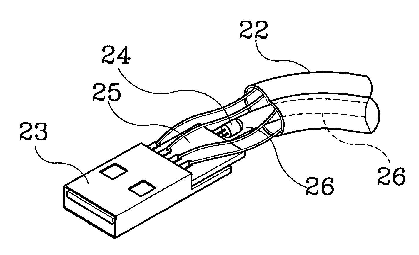 Indicator circuit arrangement of a transmission cable for computer