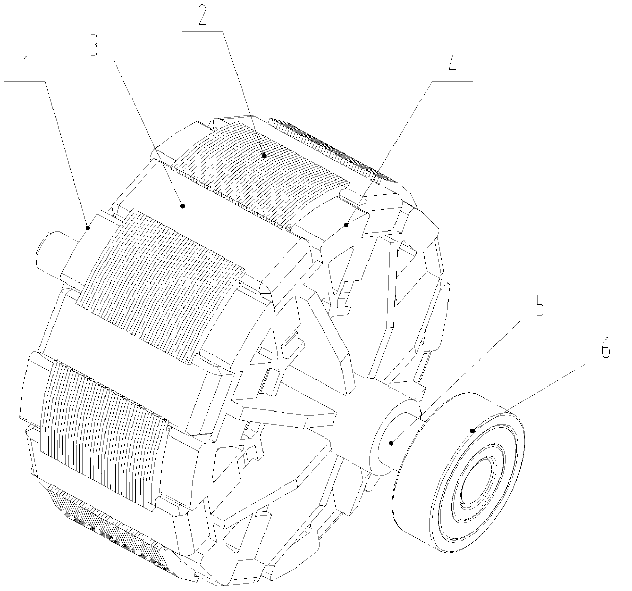 Rotor component of brushless motor