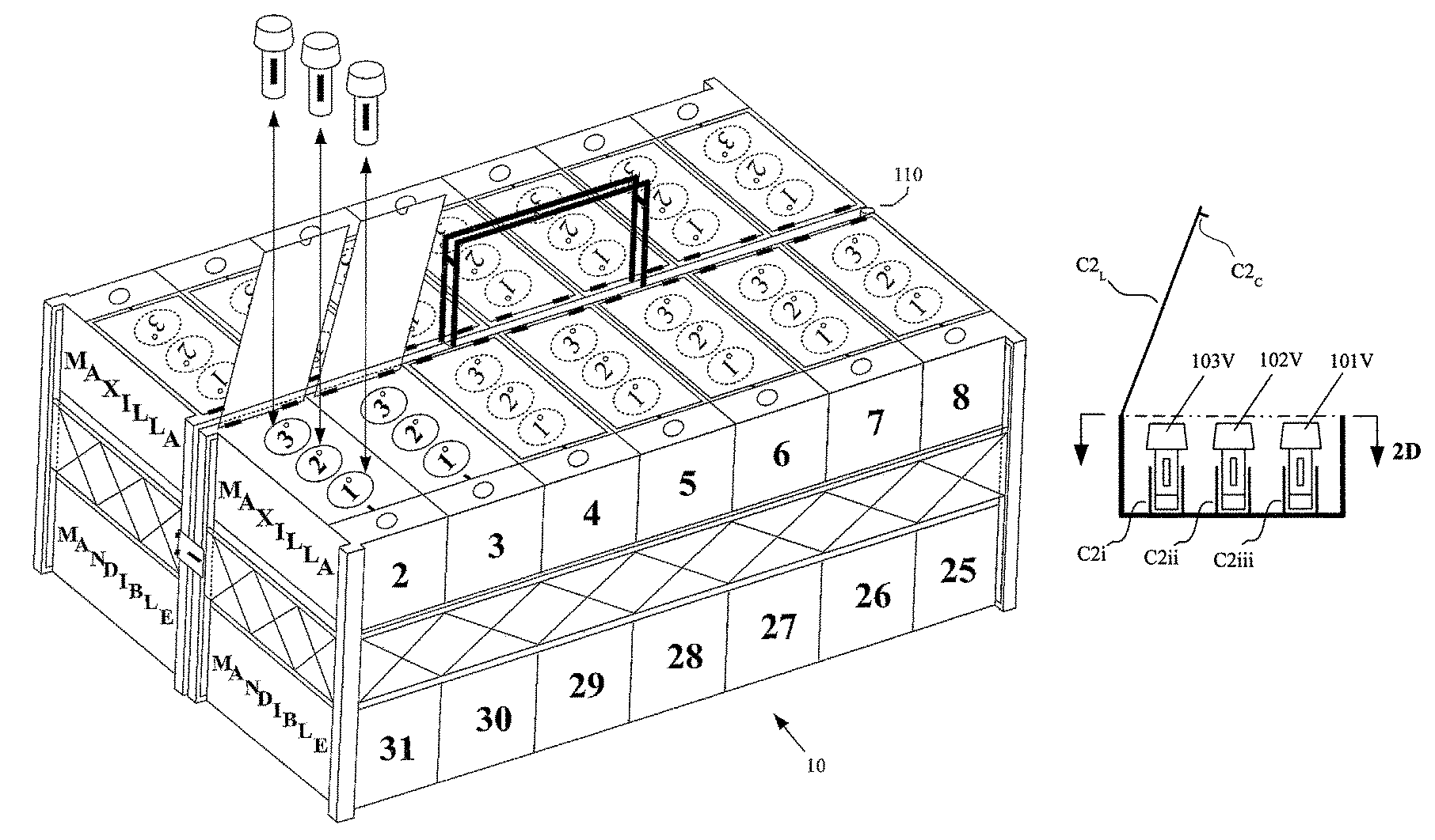 Dental implant surgery organizer case