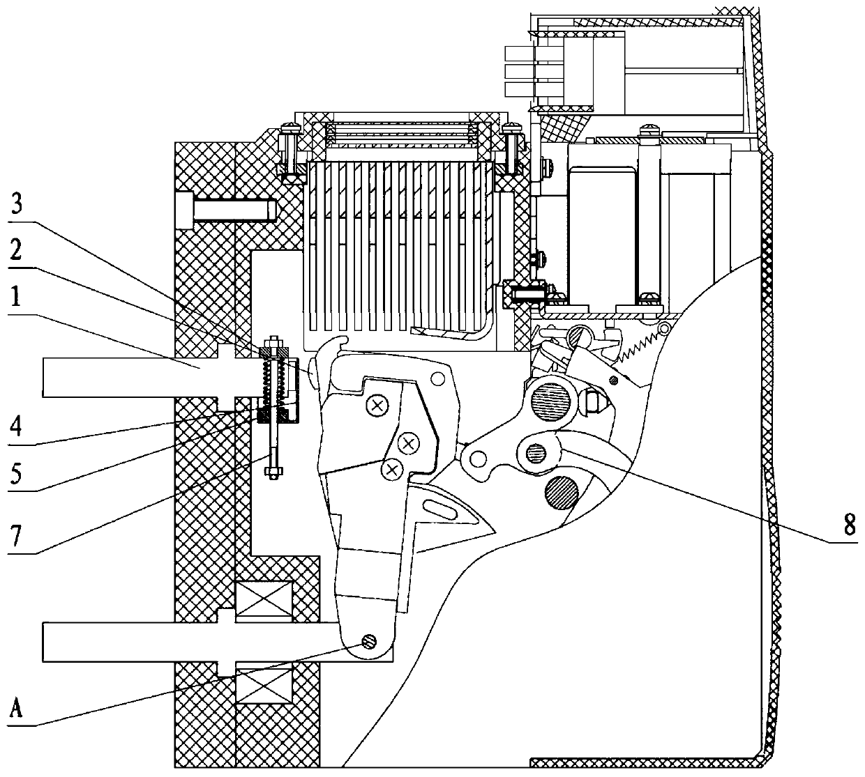 A universal circuit breaker with arc extinguishing performance