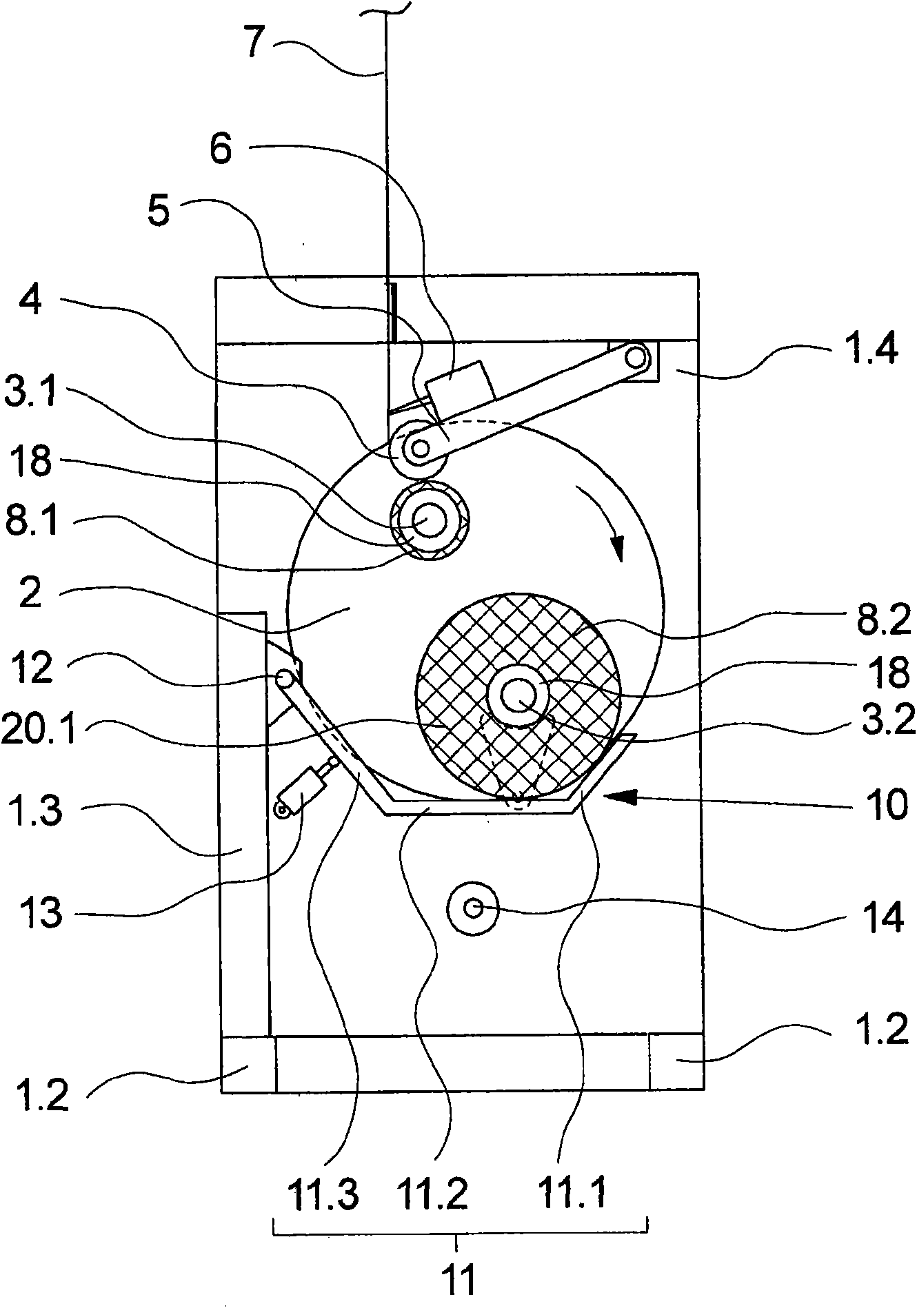 Apparatus for winding up a thread