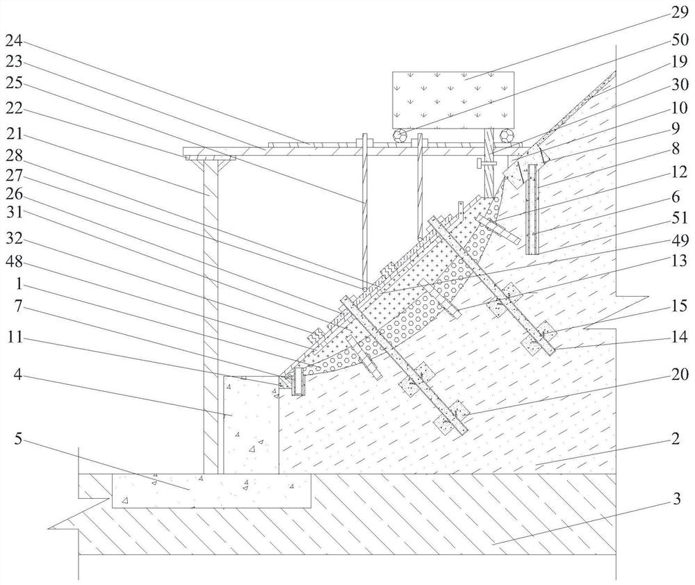 Repair structure of slope surface of dam and construction method