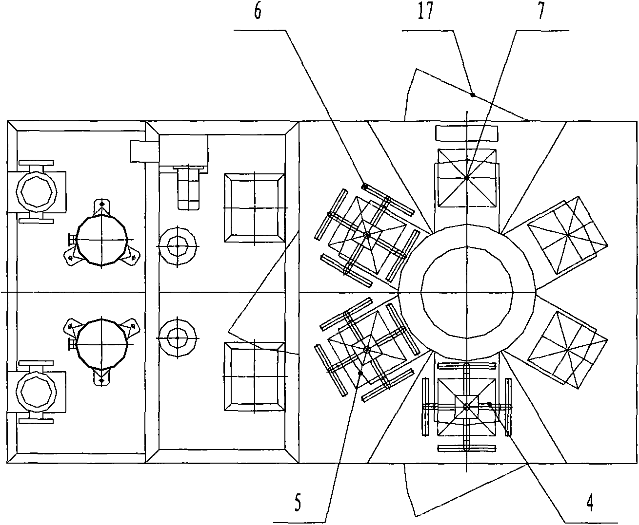 Washer for conveying parts in turntable stepping mode