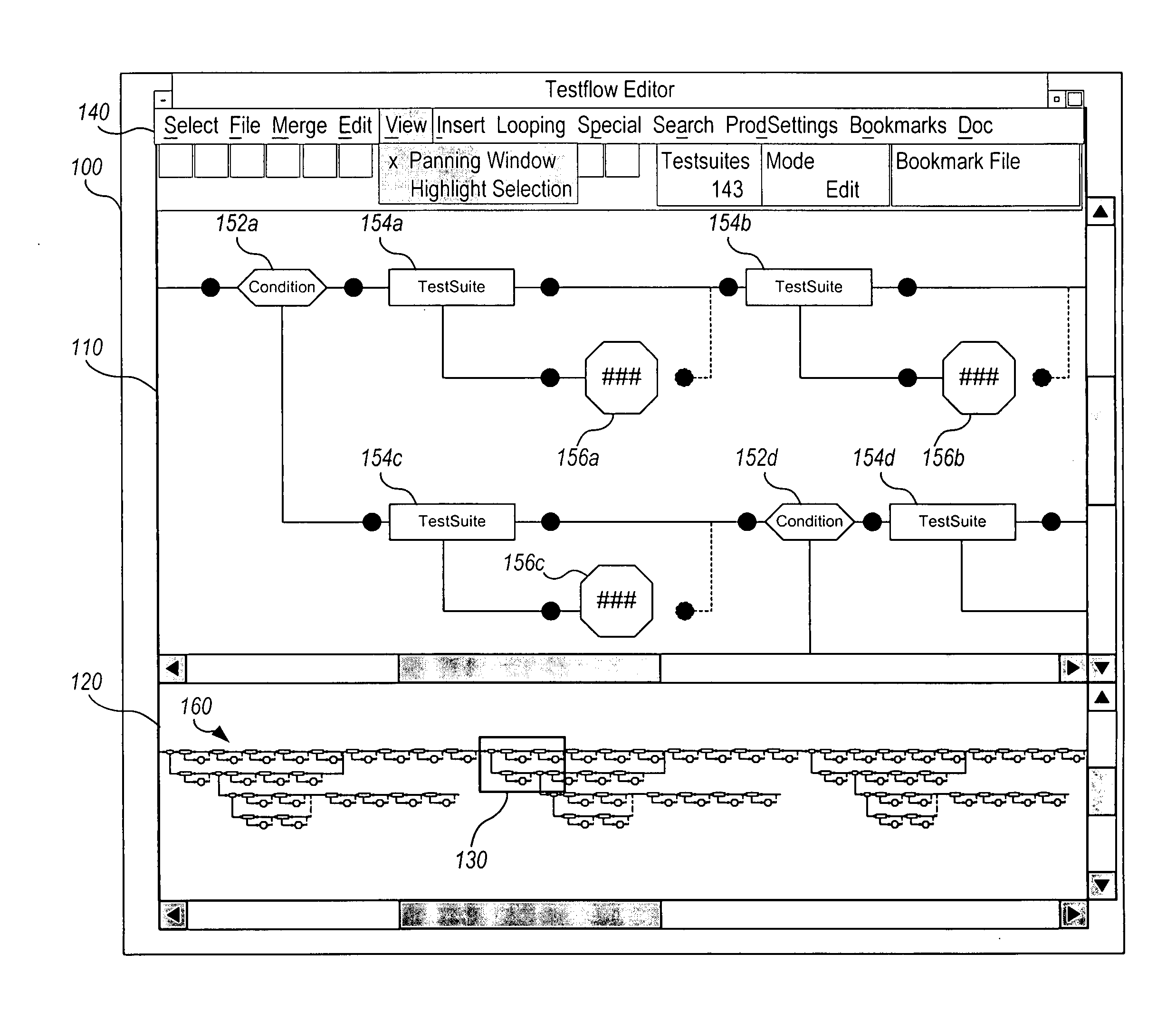 Highlighting panning window interface