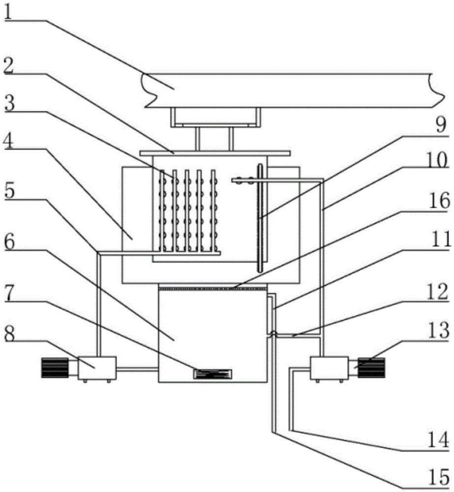 A needle spray countercurrent cleaning device for the cathode plate in the subsequent section of electrolytic zinc electrolysis