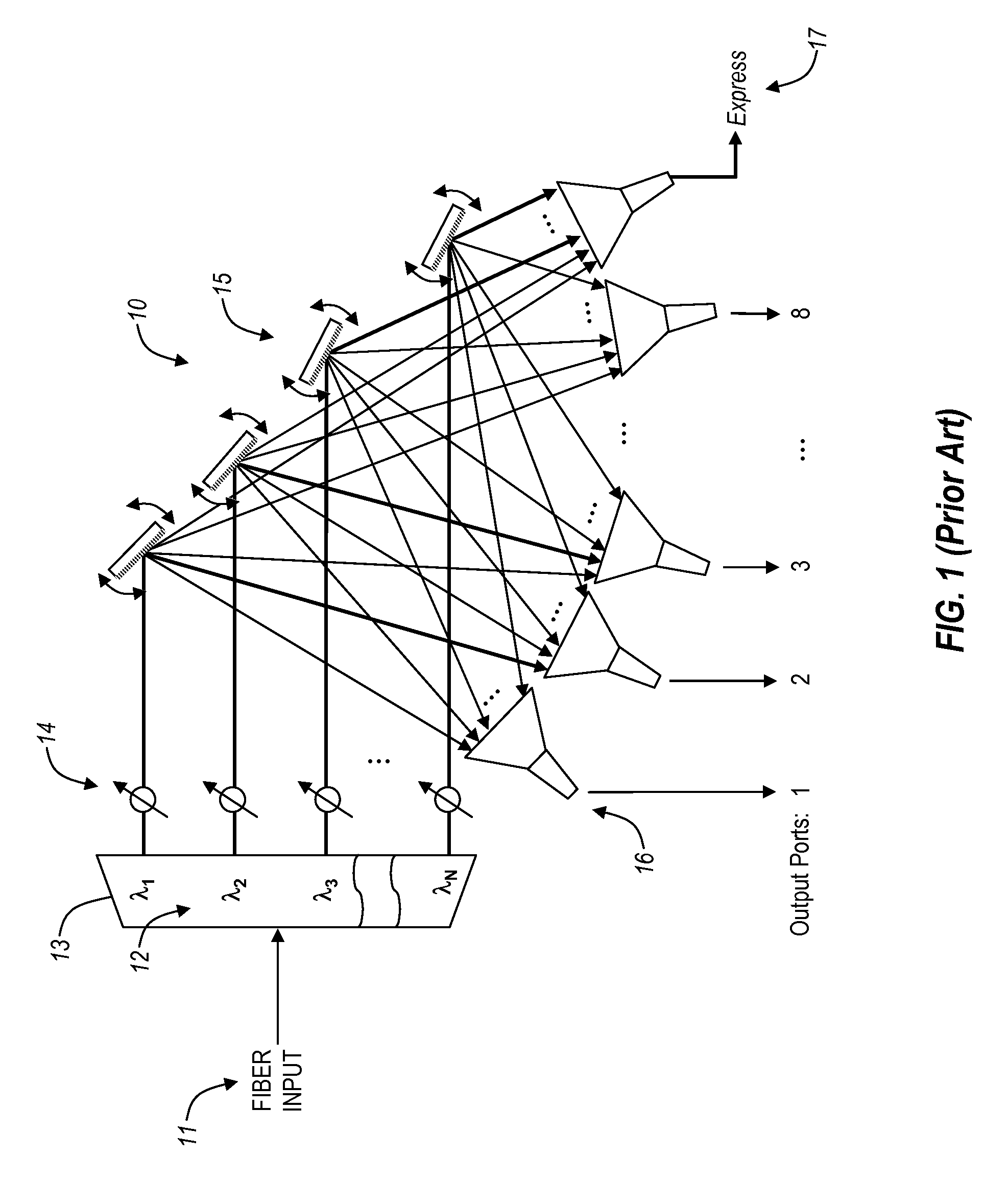 Wavelength-switched optical add-drop multiplexer with wavelength broadcasting capability