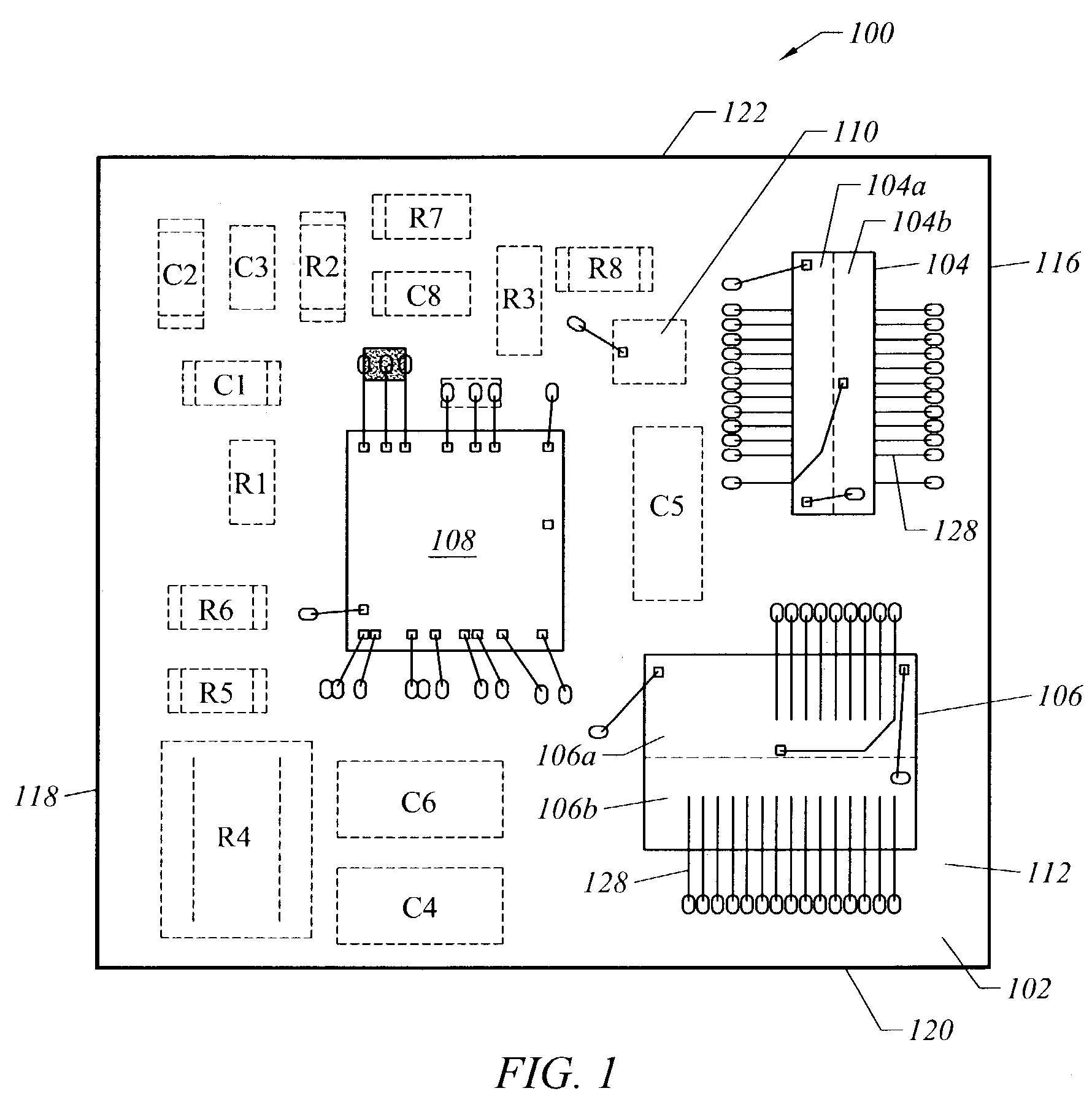 DC-DC converter implemented in a land grid array package