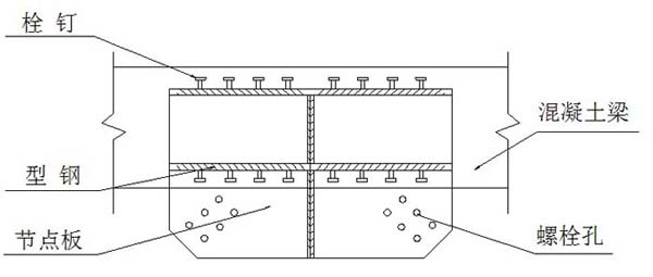 Joint of buckling restrained brace and concrete beam