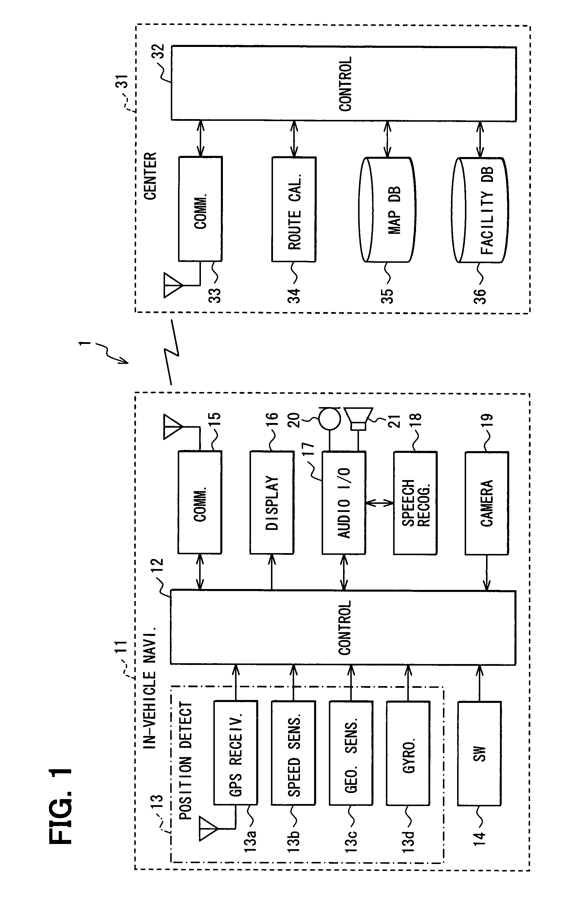 Navigation system, in-vehicle navigation apparatus and center apparatus