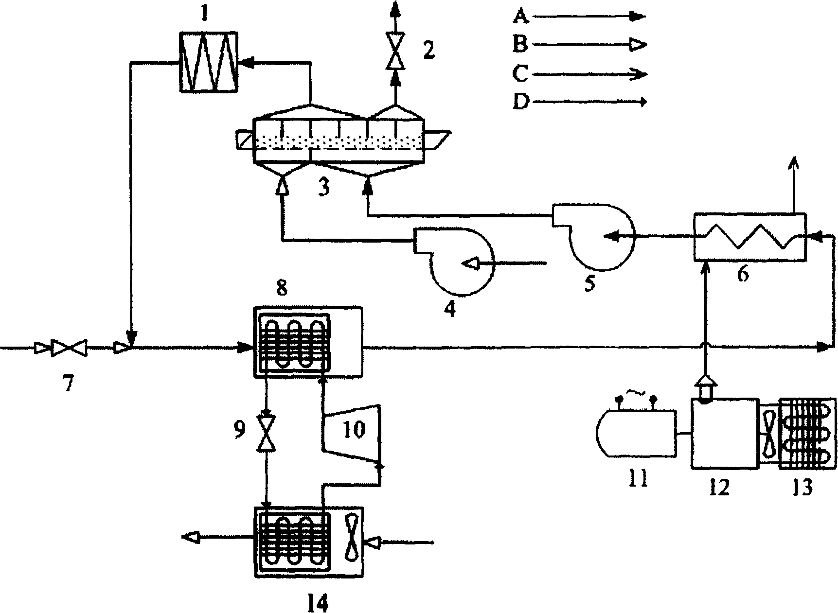 Internal combustion engine driving heat pump fluidized bed drying device capable of recovering used heat