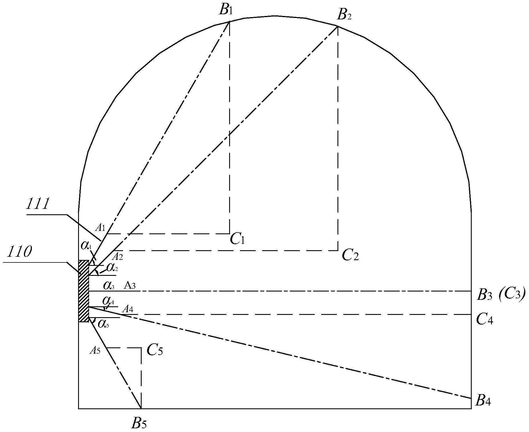 Method for rapidly measuring great section cave dwelling room surrounding rock convergence