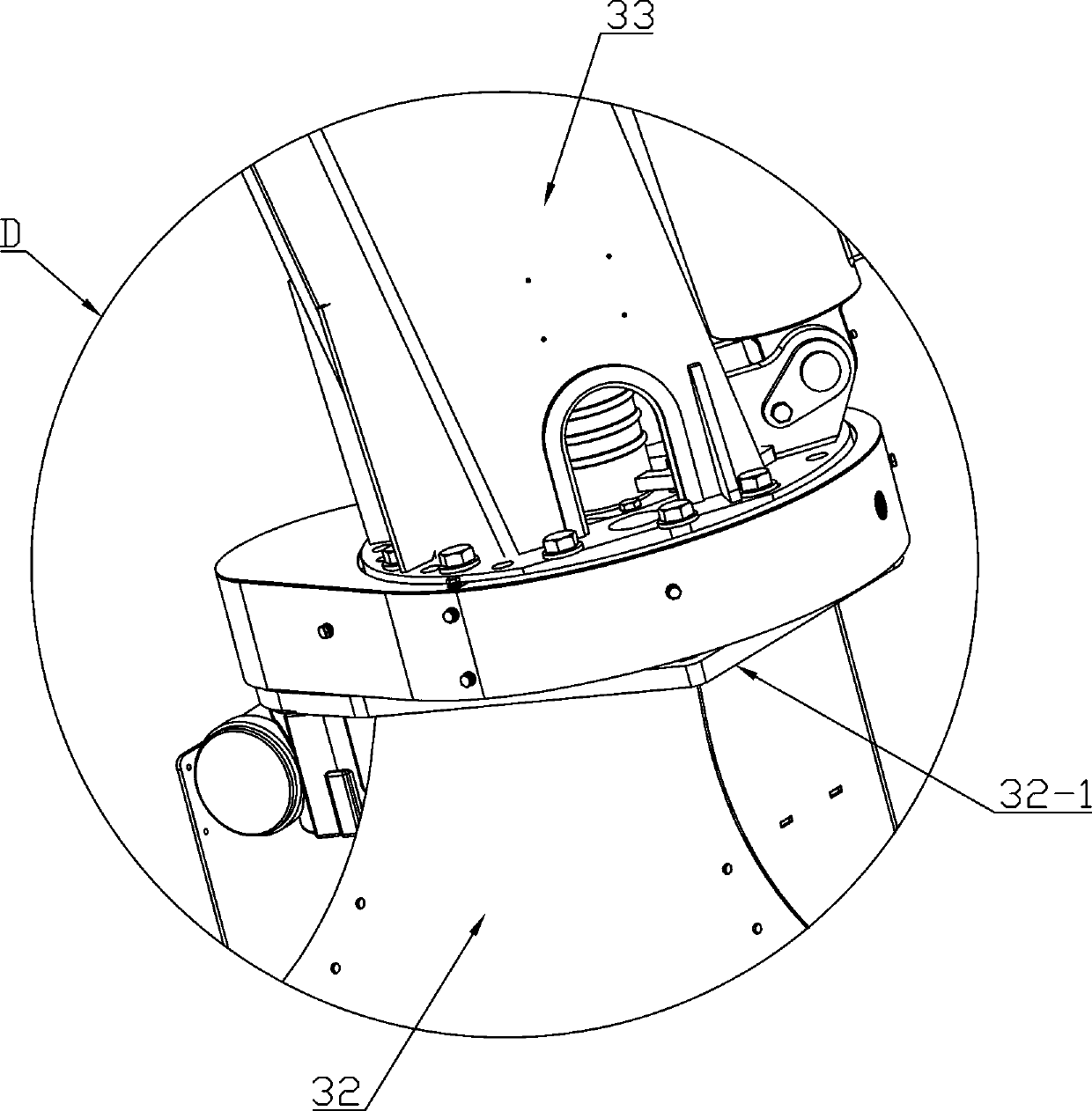 Position adjusting system for heliostat cleaning equipment