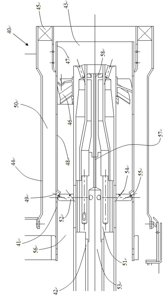 Central region combustor with staged combustion function