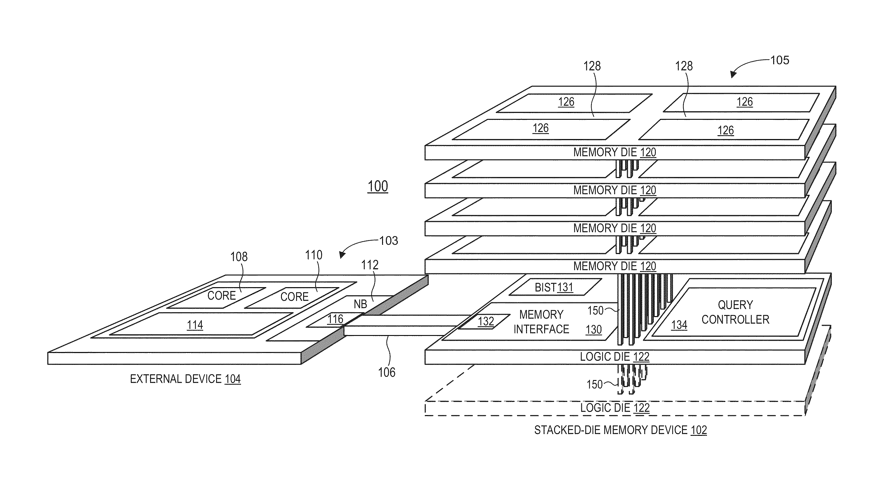 Query operations for stacked-die memory device