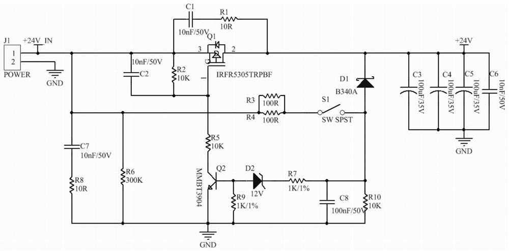 Power supply soft start circuit with switch and power supply module