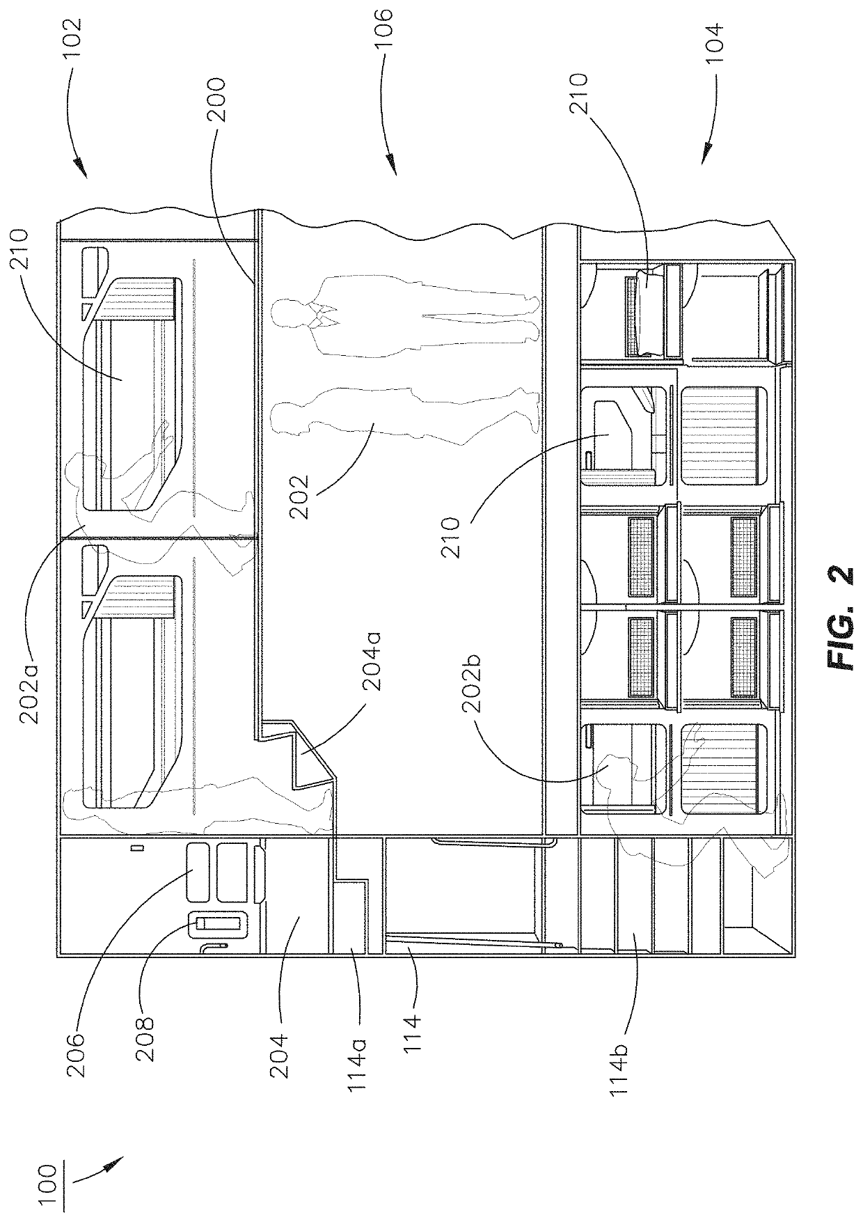 Aircraft suite including main cabin compartment and lower lobe rest compartment