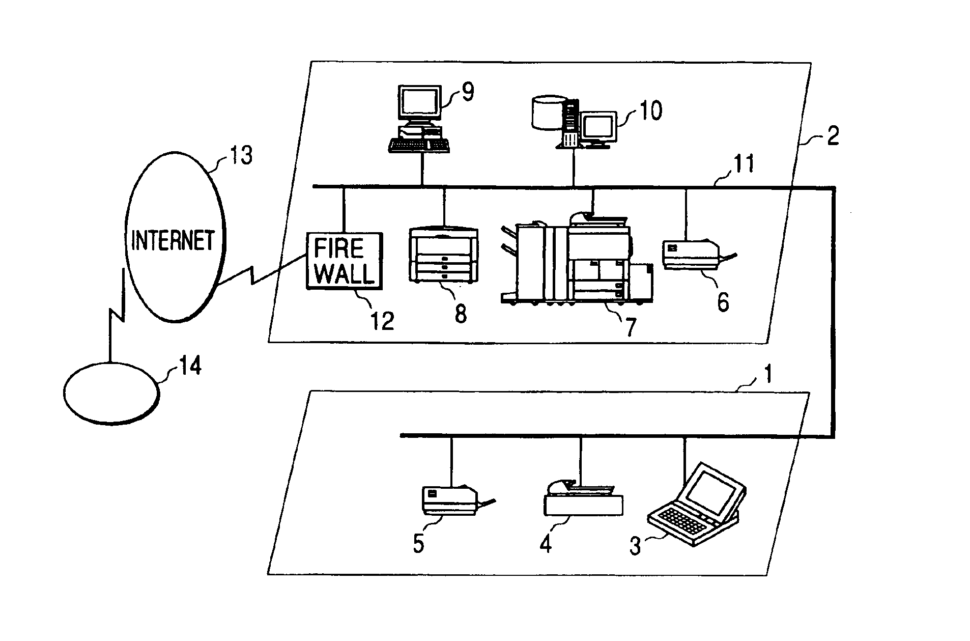 Searching for printers over a network using intermediate print data