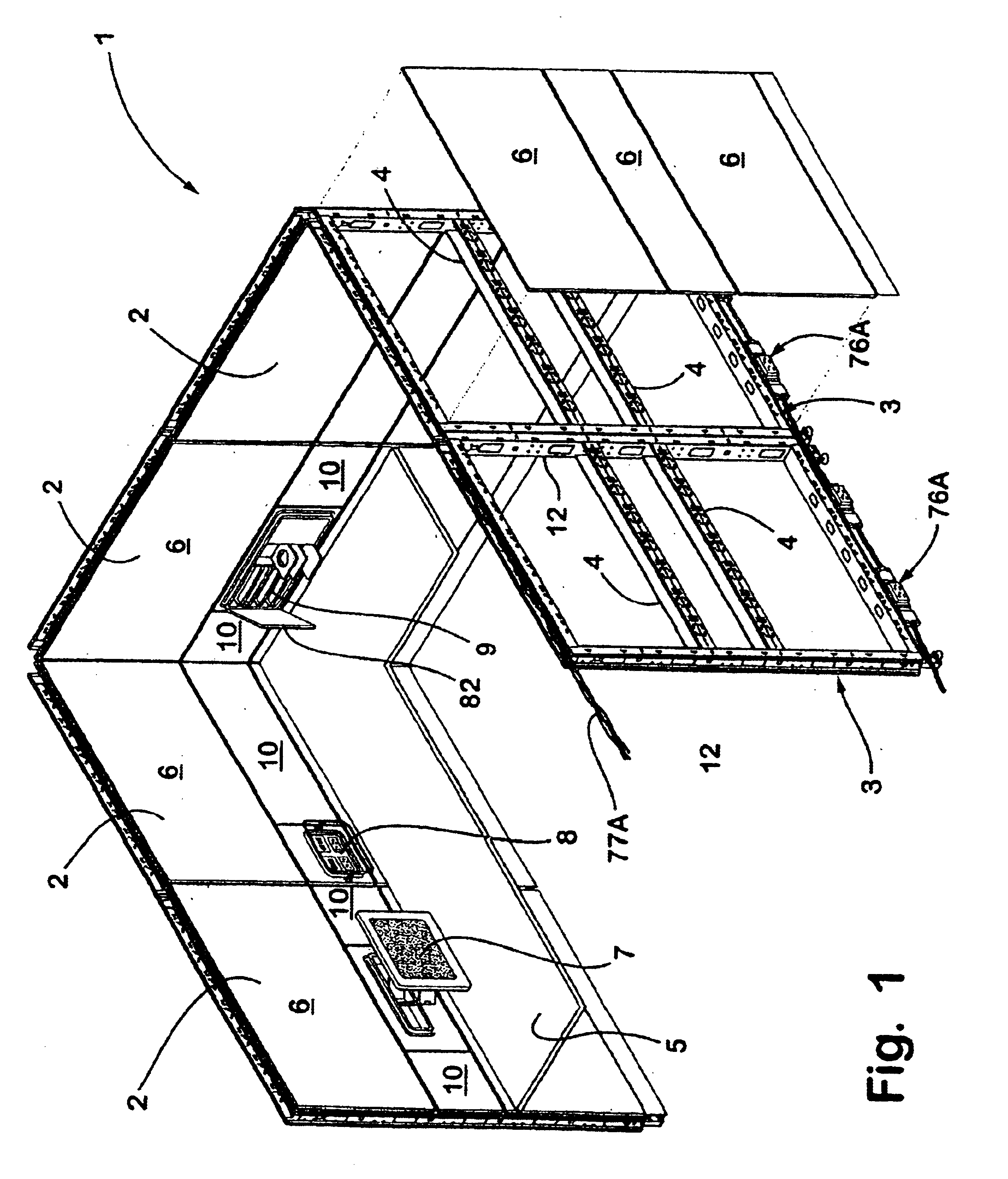 Partition panel with modular appliance mounting arrangement