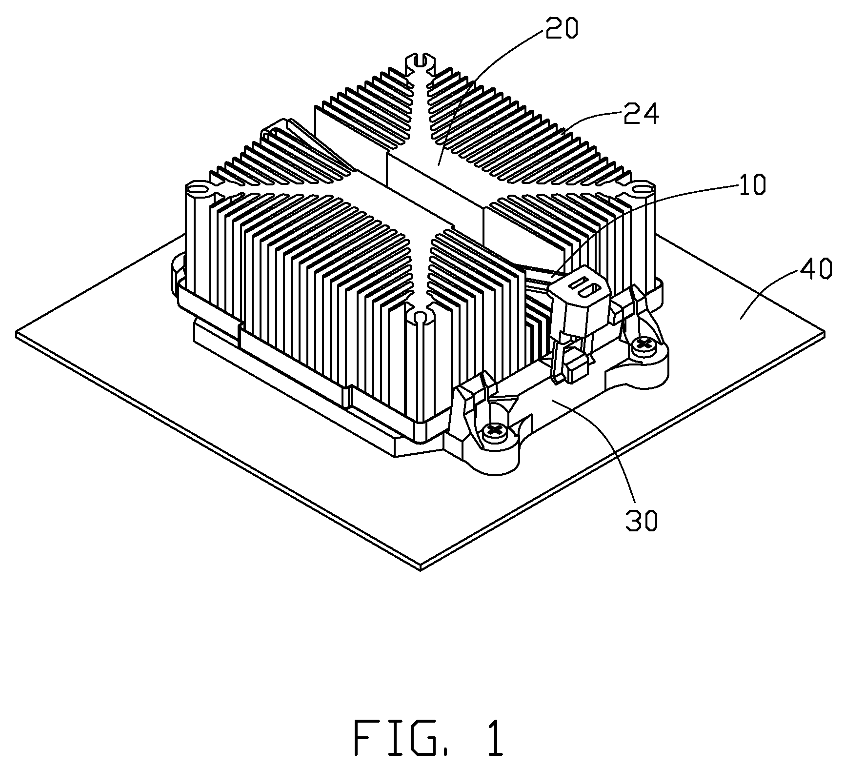 Heat sink fastening assembly