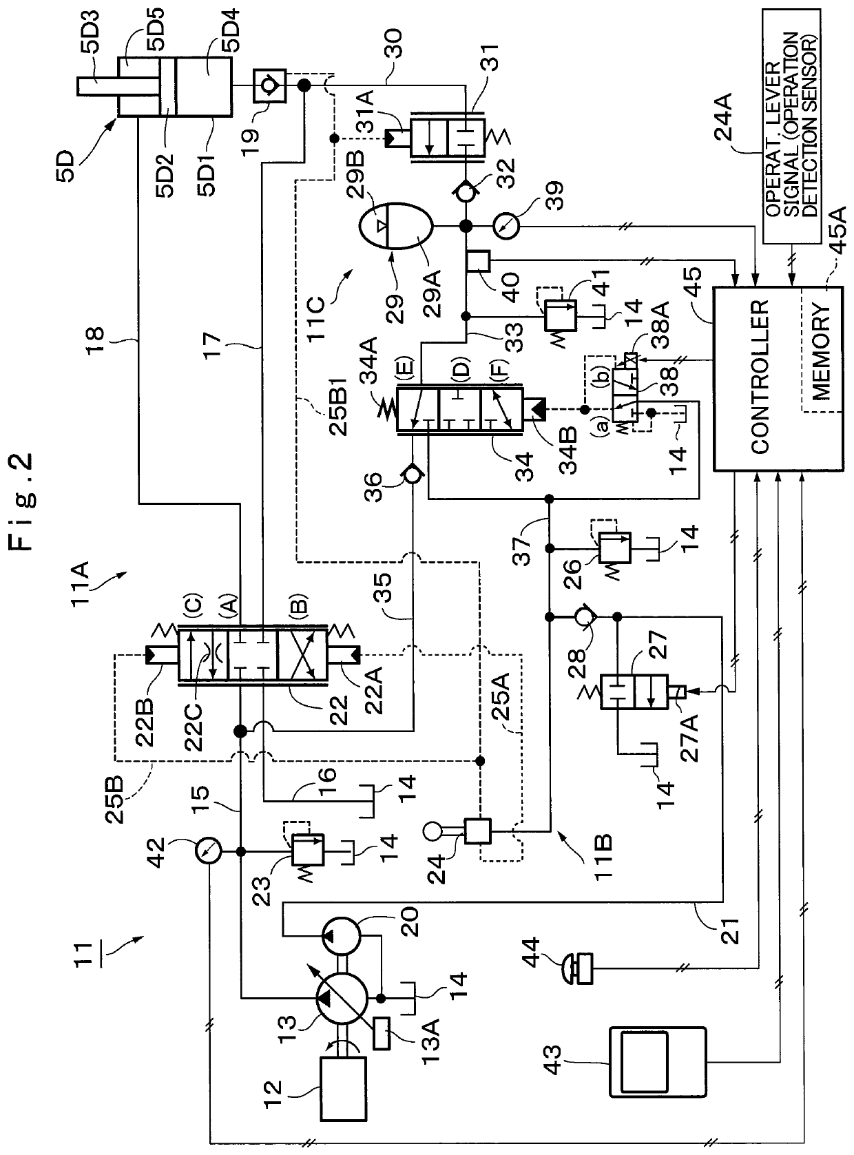 Hydraulic energy recovery apparatus for working machine