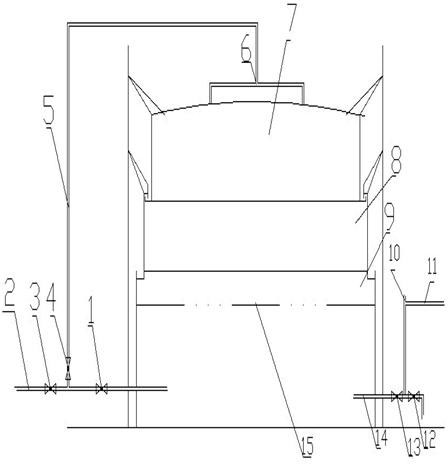 Method for displacing impurities at bottom of water sealed tank of gas holder without shutdown as well as gas holder