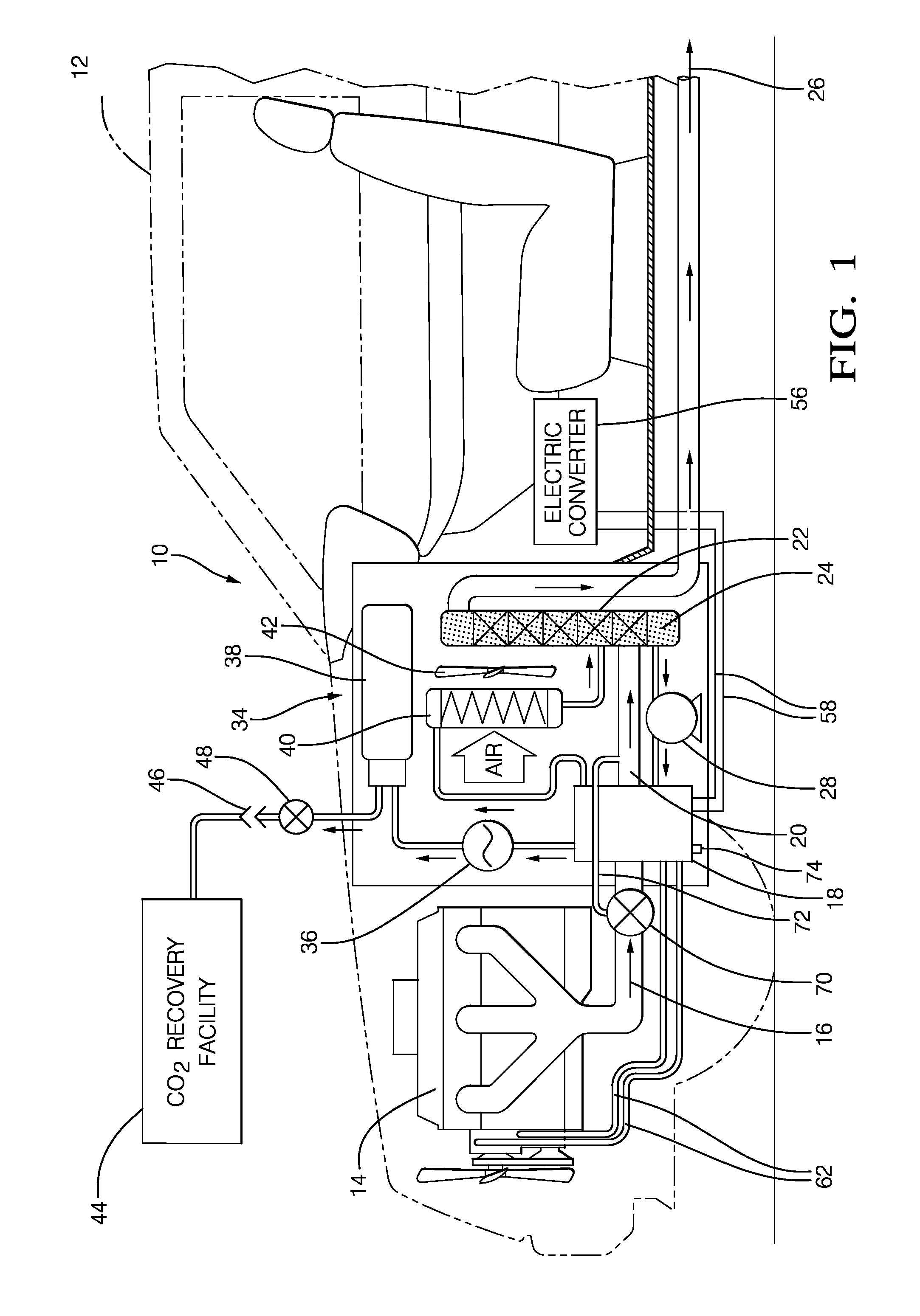 Heat exchanger equipped with thermal electric device for engine exhaust carbon dioxide collection system