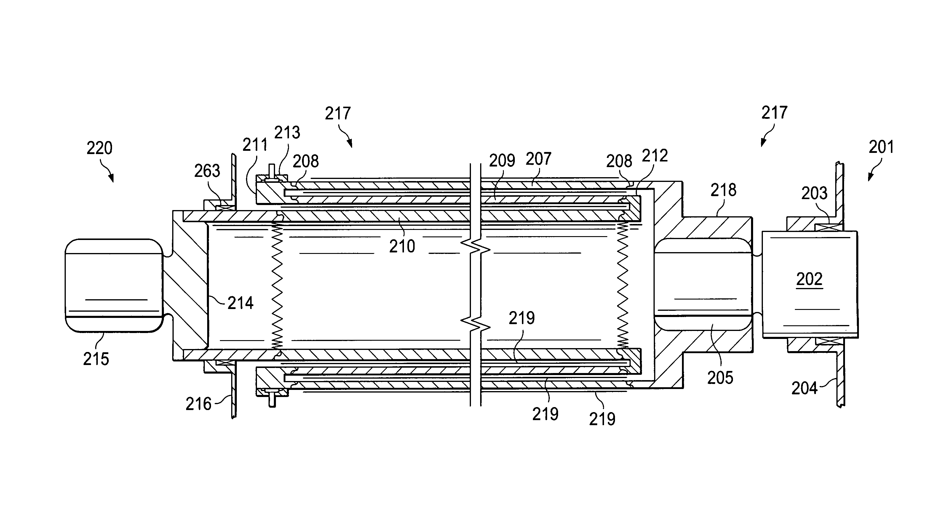 Low heat leak, high torque power shaft for cryogenic machines