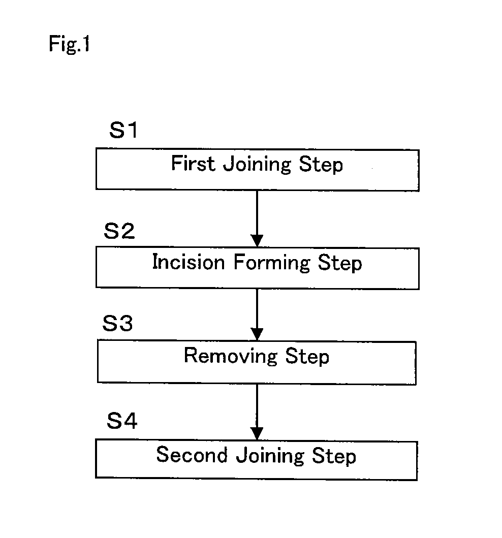 Method for manufacturing joined sheet material, joined sheet material and method for manufacturing optical display unit