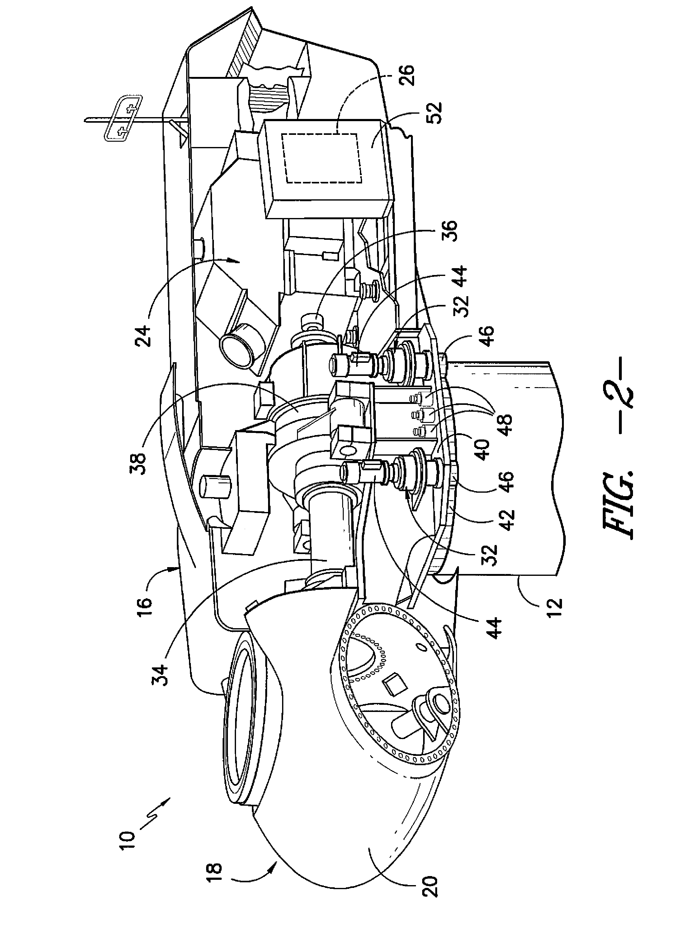 System for actively monitoring wear on wind turbine brake pads and related methods