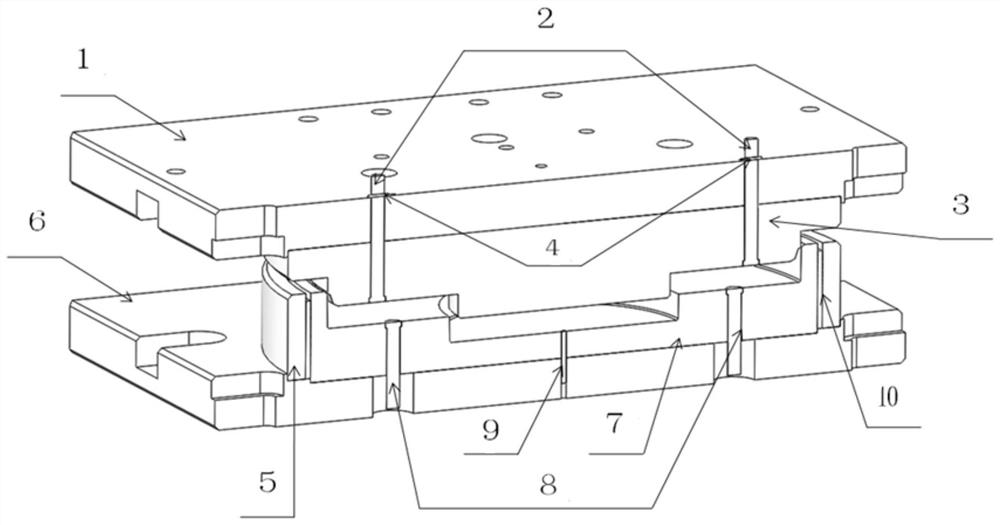 Compression molding process machining method for large composite reinforced thin-wall support structure